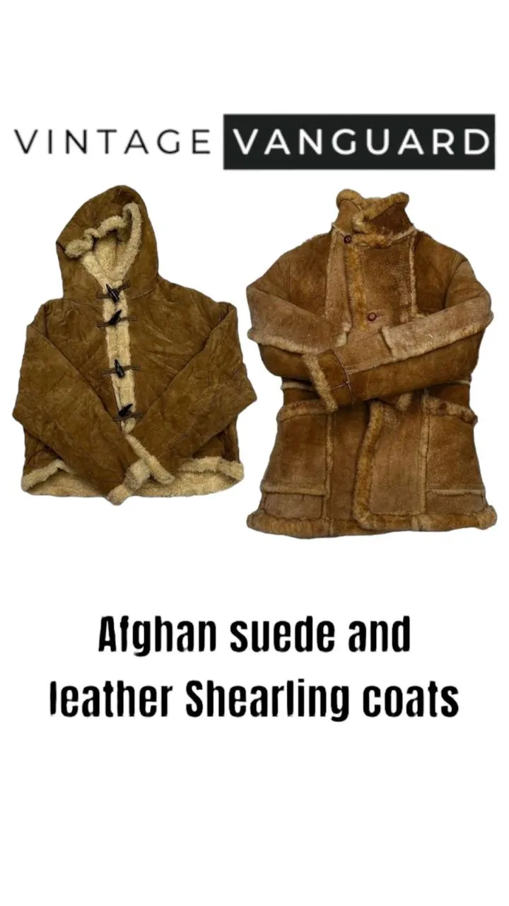 Afghan Suede & Leather Shearling Coats: 10