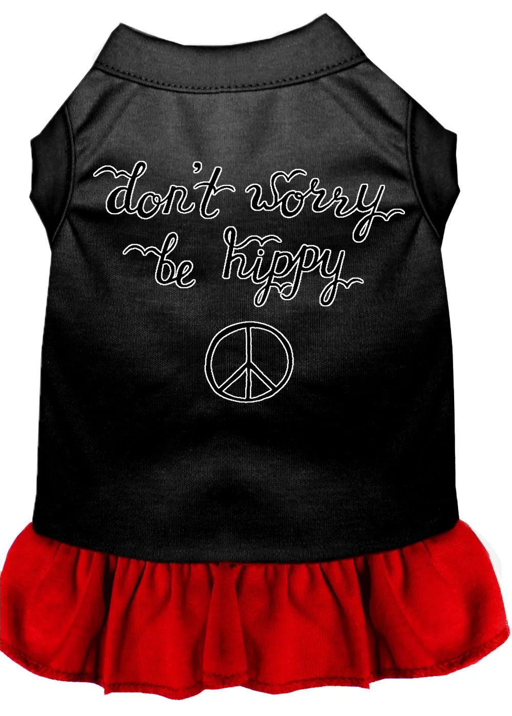 Be Hippy Screen Print Dog Dress Black With Red Xxxl (20)