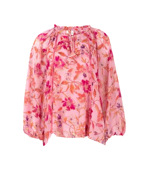 Bella Long Sleeve Top Fire Floral Mix