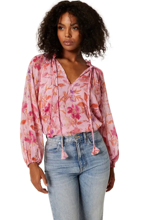 Bella Long Sleeve Top Fire Floral Mix