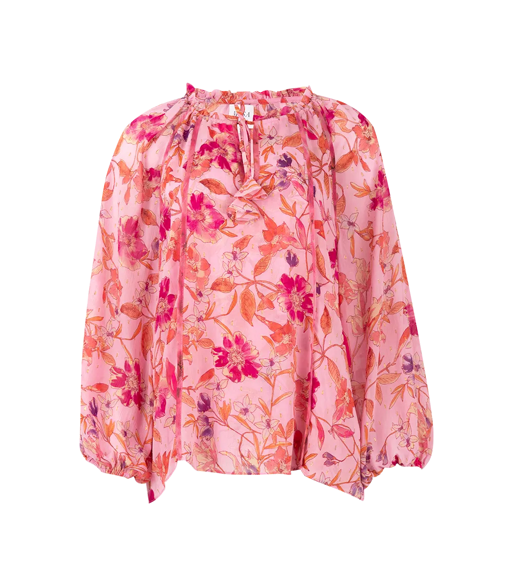 Bella Long Sleeve Top Fire Floral Mix