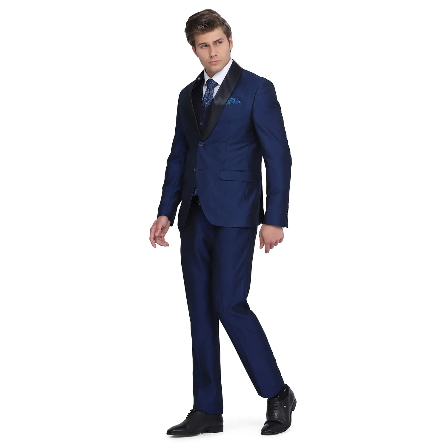 blackberrys Men's 3 Piece Slim Fit Suits Navy