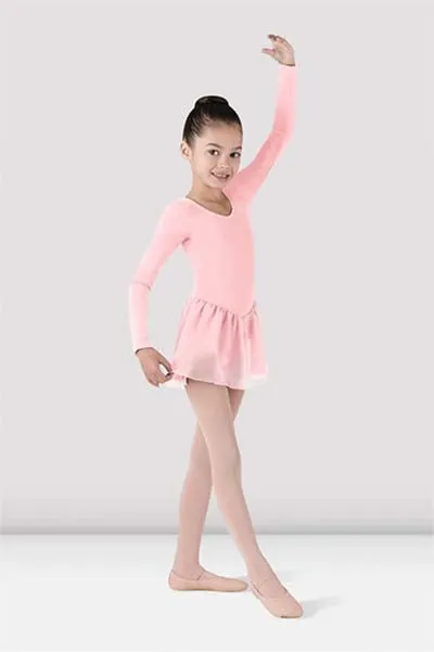 Bloch CL5309 Girls Petal Long Sleeve Leotard with Chiffon Skirt