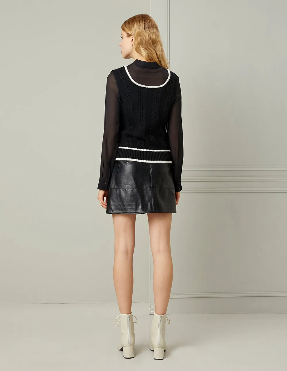 BORA AKSU A-Line Leather Skirt