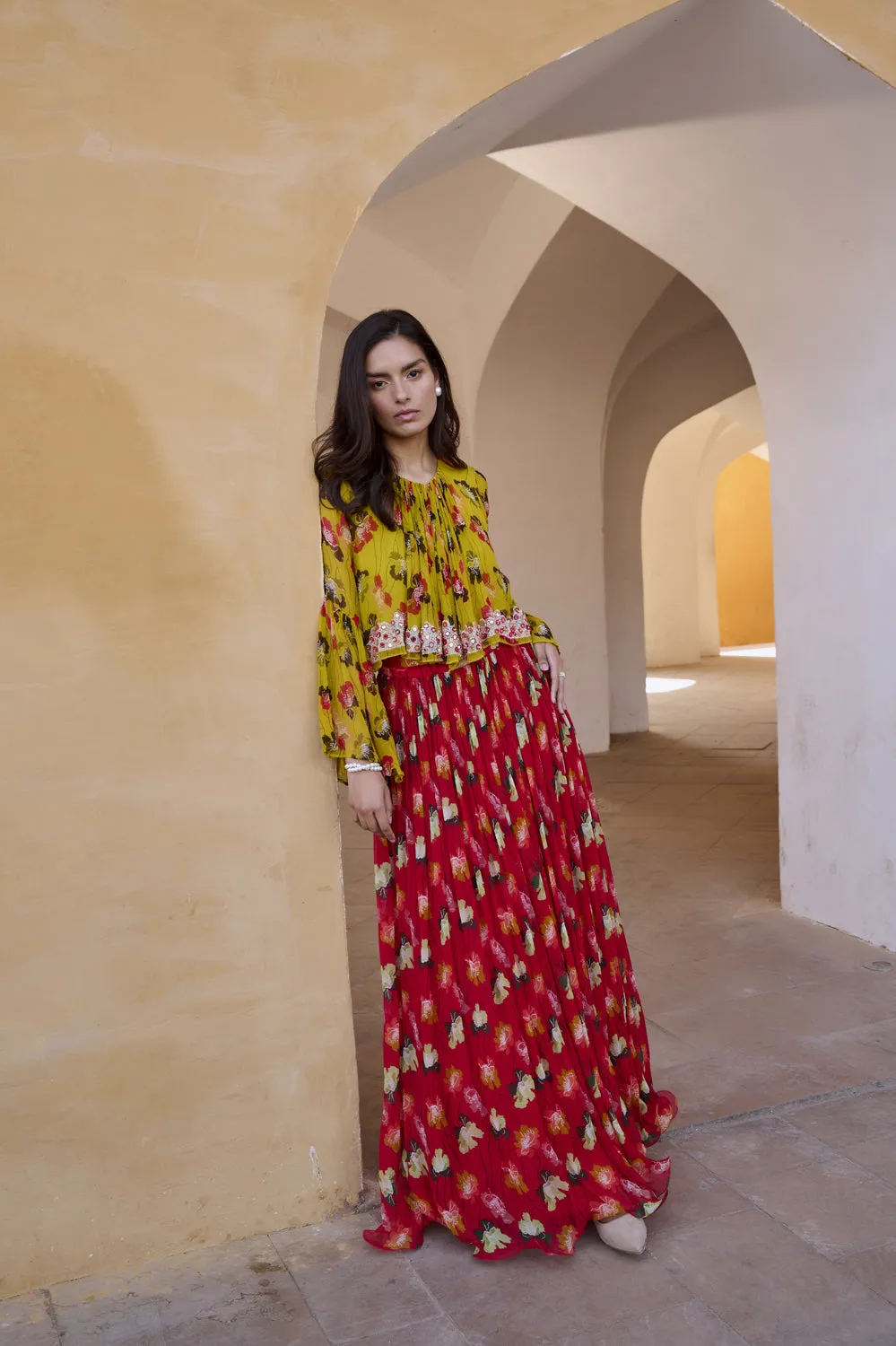 Bumblebee Boho Top With Skirt Set