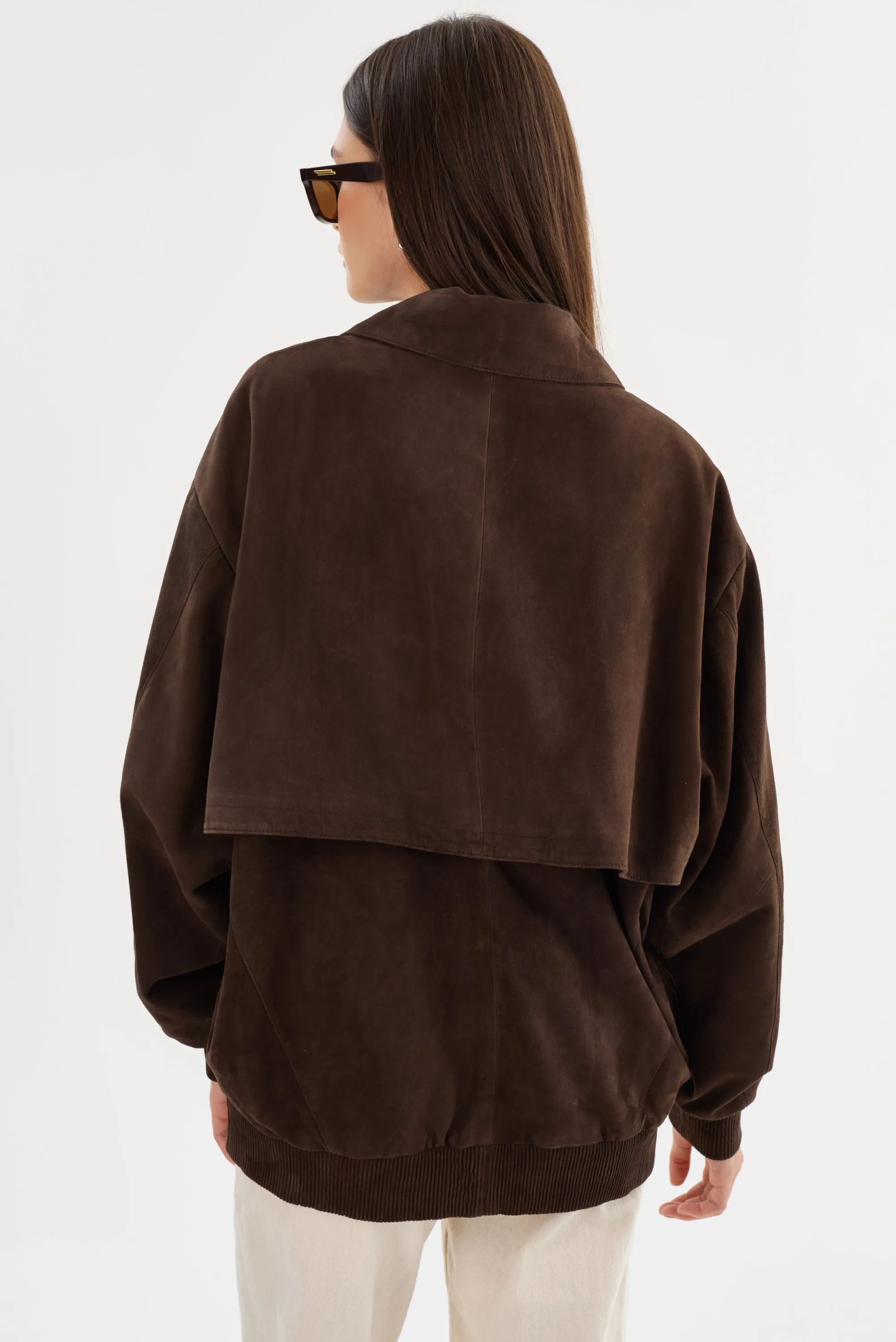 CADEN | Oversized Suede Bomber Jacket