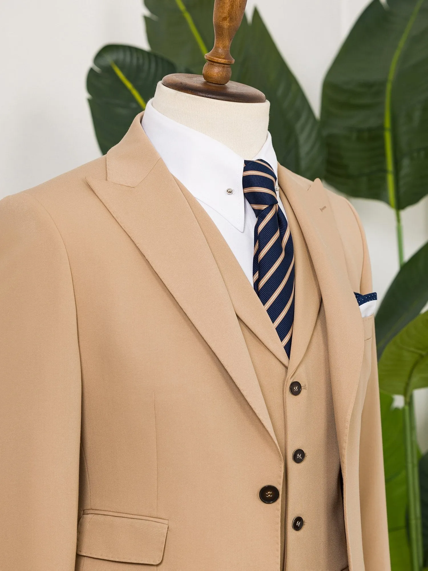 Camel Slim-Fit Suit 3-Piece