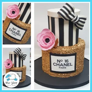 Chanel Inspired Sweet 16 Birthday Cake