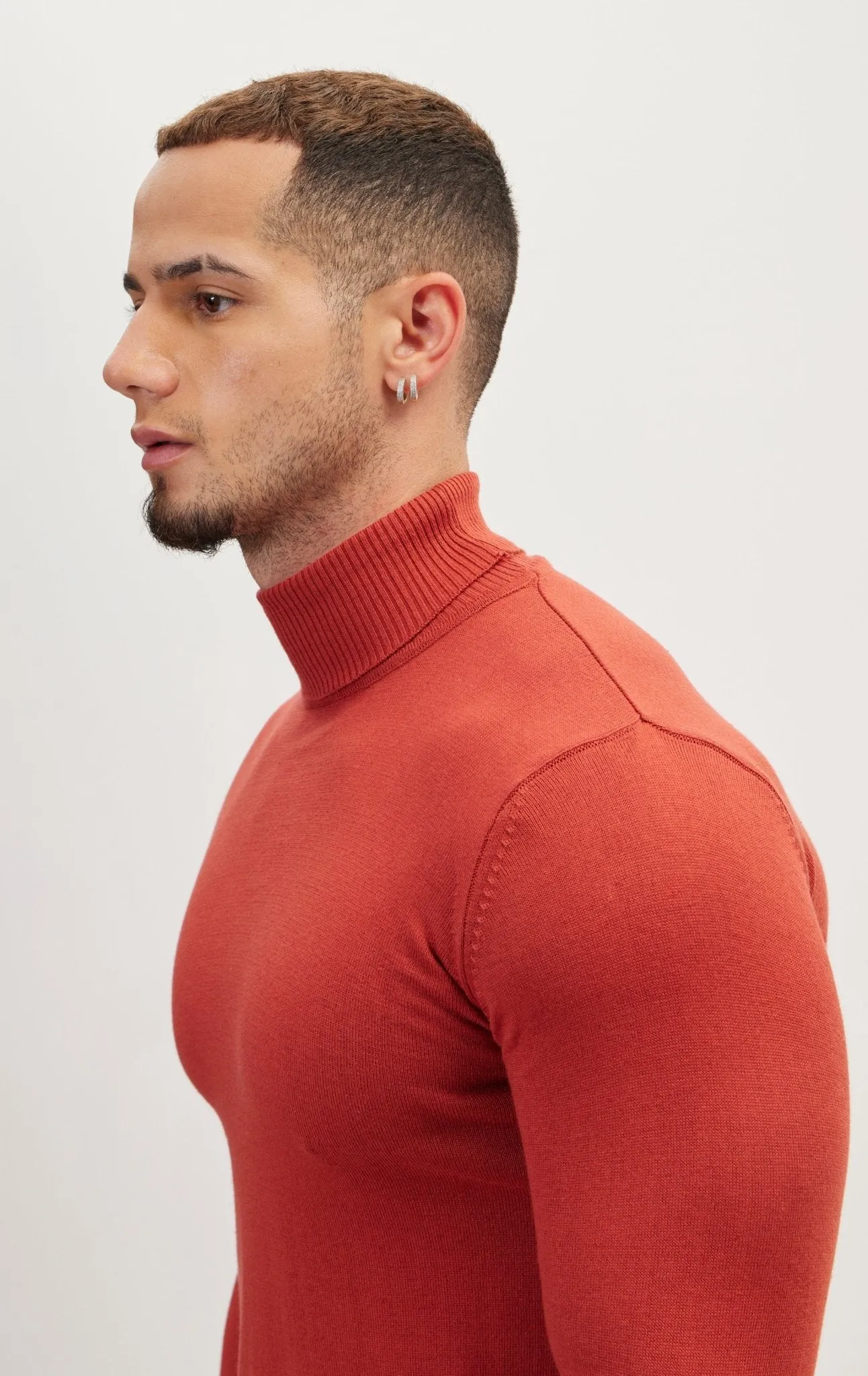 Classic Roll Neck Sweater - Brick