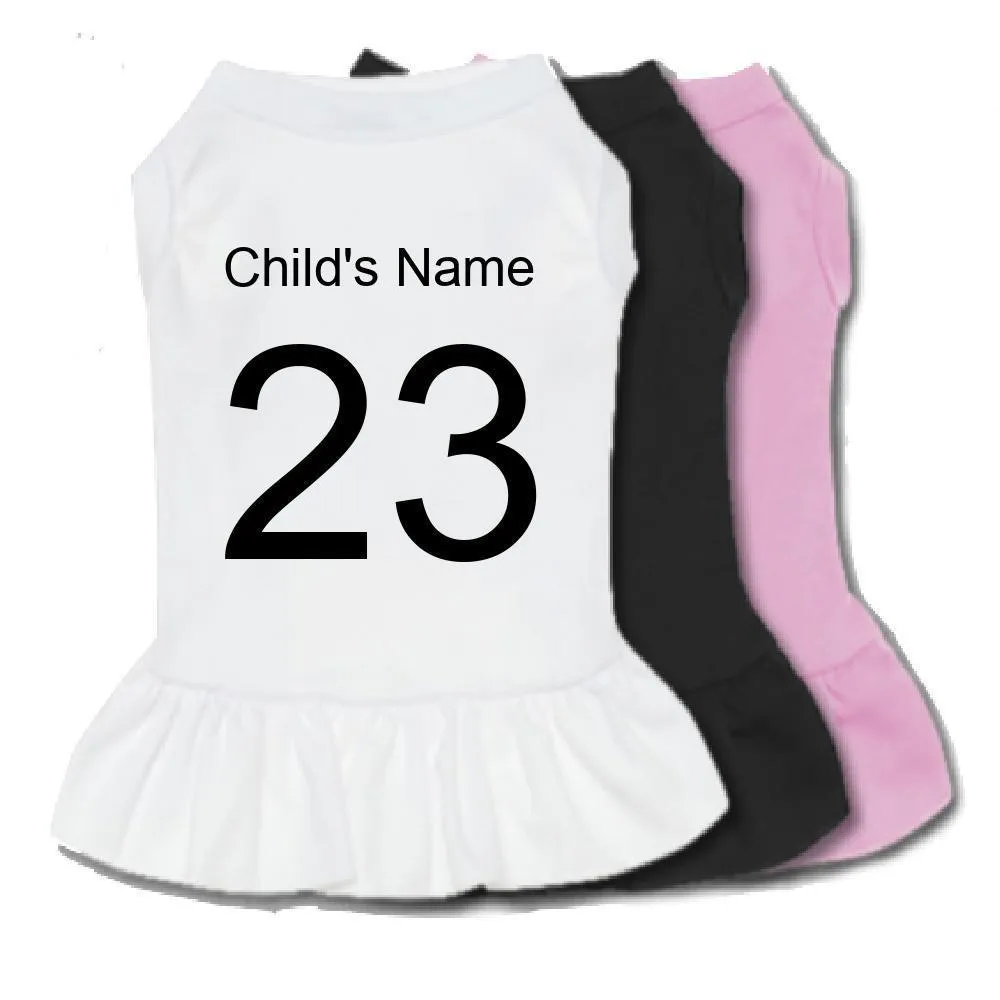 Custom One Color Jersey Name & Number Pet Dress