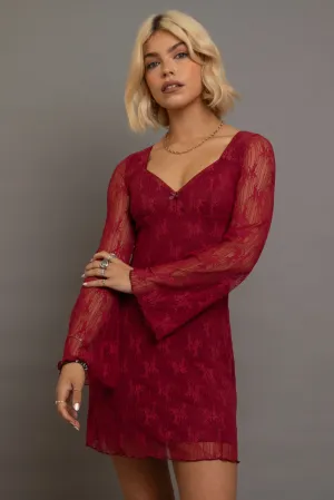 Daisy Street Red Lace Mini Dress