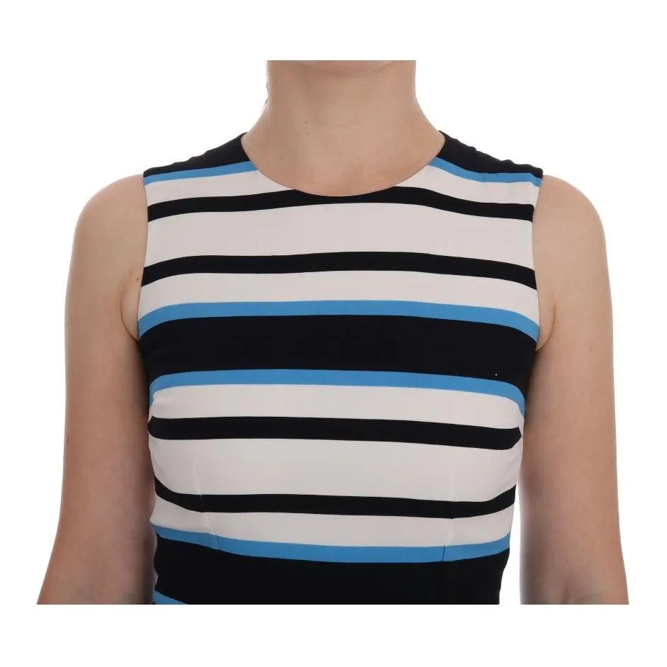 Dolce & Gabbana Chic Striped Silk Sheath Dress