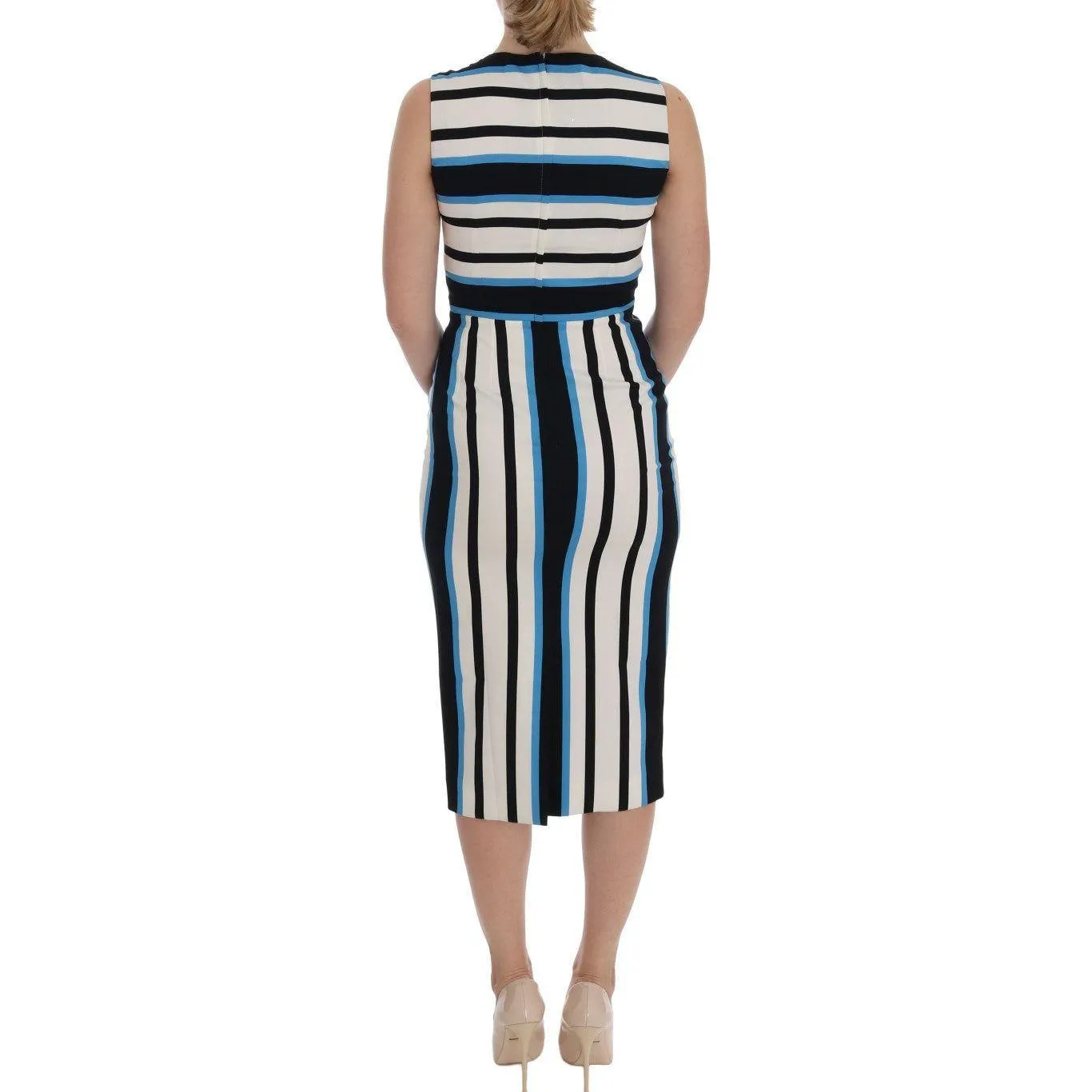 Dolce & Gabbana Chic Striped Silk Sheath Dress