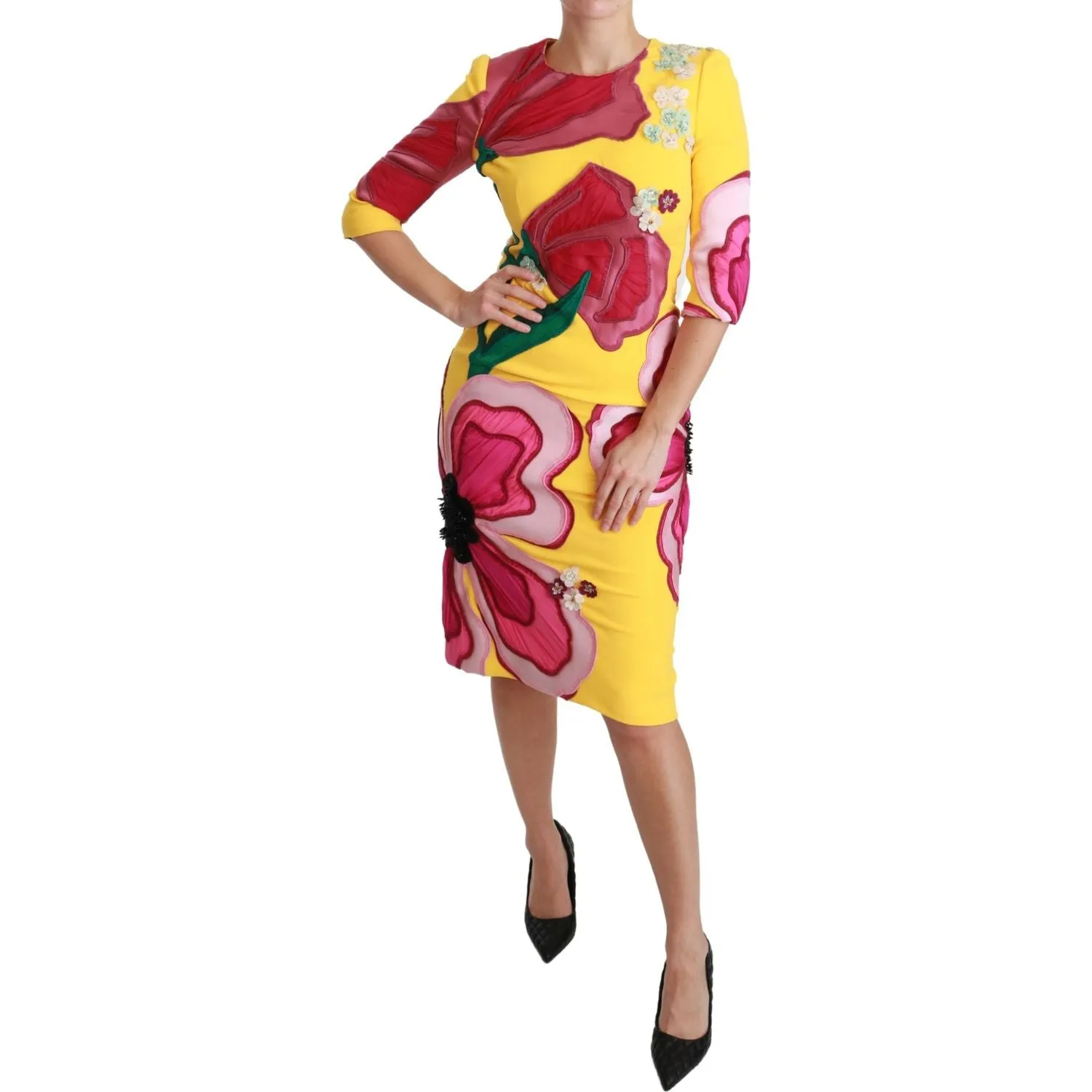 Dolce & Gabbana Sunshine Bloom Sheath Knee-Length Dress