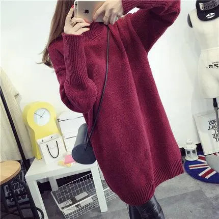 Fashion Trending Turtleneck Long Sleeve Sweater - Women's Autumn Winter Dress Loose Casual Warm Thick Sweaters (D23)(TB8C)(BCD2)(BCD4)