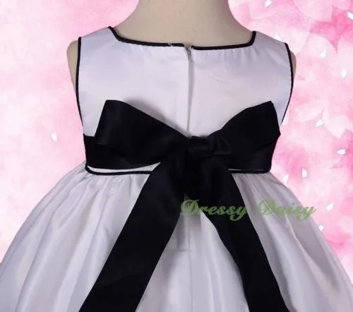 FG210 Lovely Satin Bow Flower Girl Wedding Dress Birthday Bubble Skirt Size 0-4