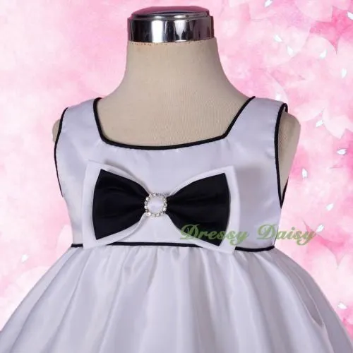 FG210 Lovely Satin Bow Flower Girl Wedding Dress Birthday Bubble Skirt Size 0-4