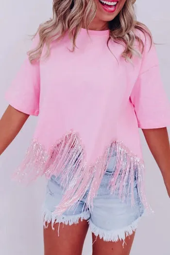 Fringe Sequin Crop Top