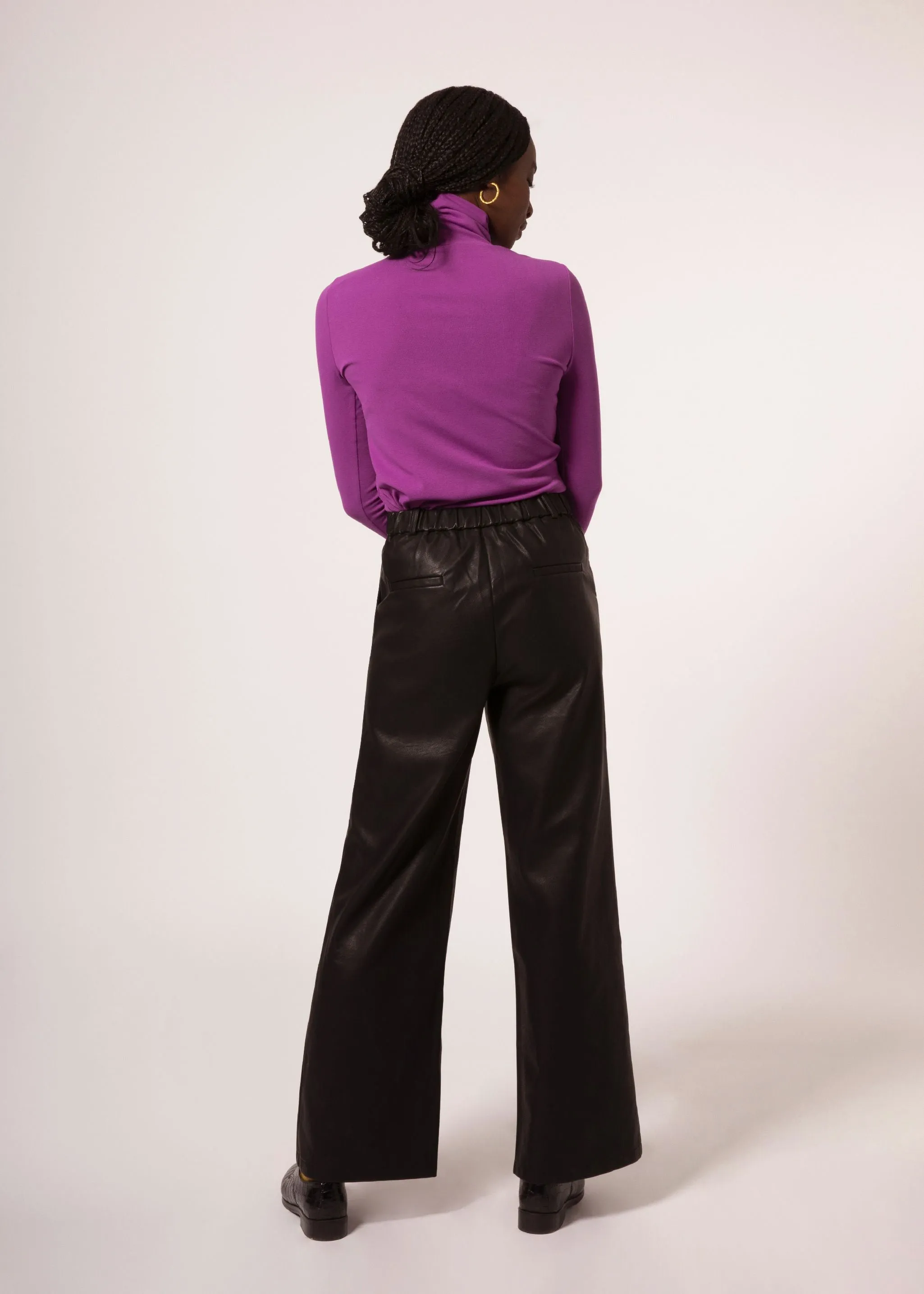 FRNCH Carmelite Violet Turtleneck Top