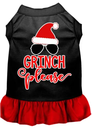 Grinch Please Screen Print Dog Dress Black With Red Xxl (18)