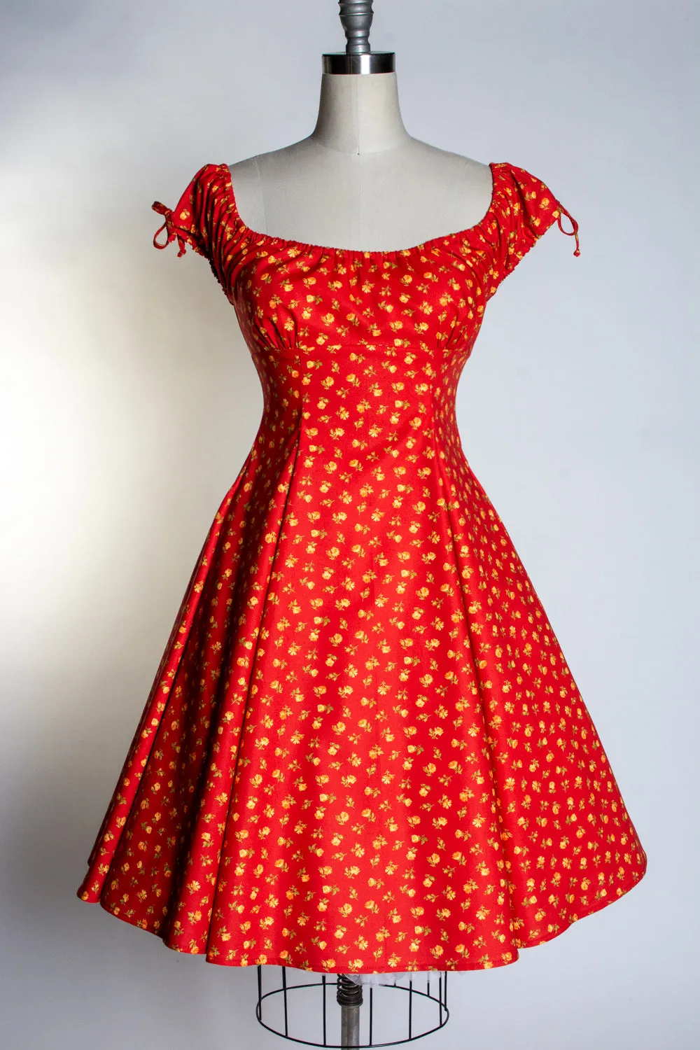 Hilda Dress - Little Roses, Carnelian *sale