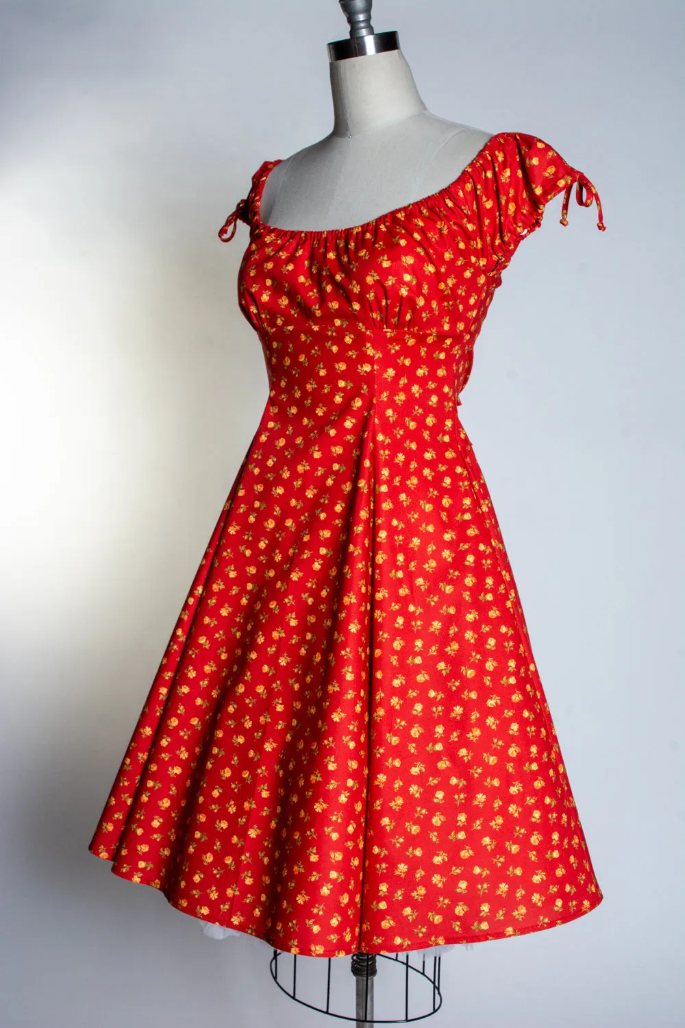 Hilda Dress - Little Roses, Carnelian *sale