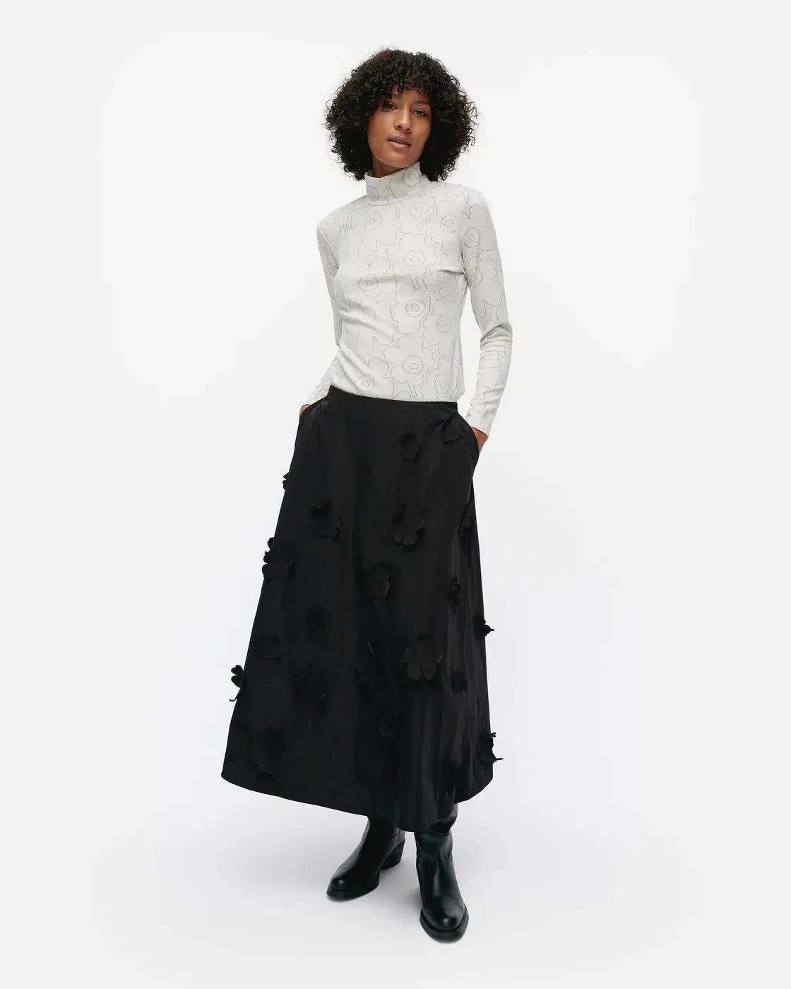 Kumarrus Unikko Tafetta Skirt | Black