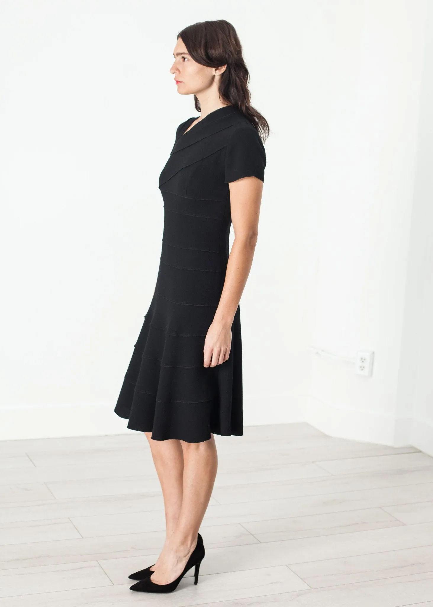 Lined Silhouette Dress in Black