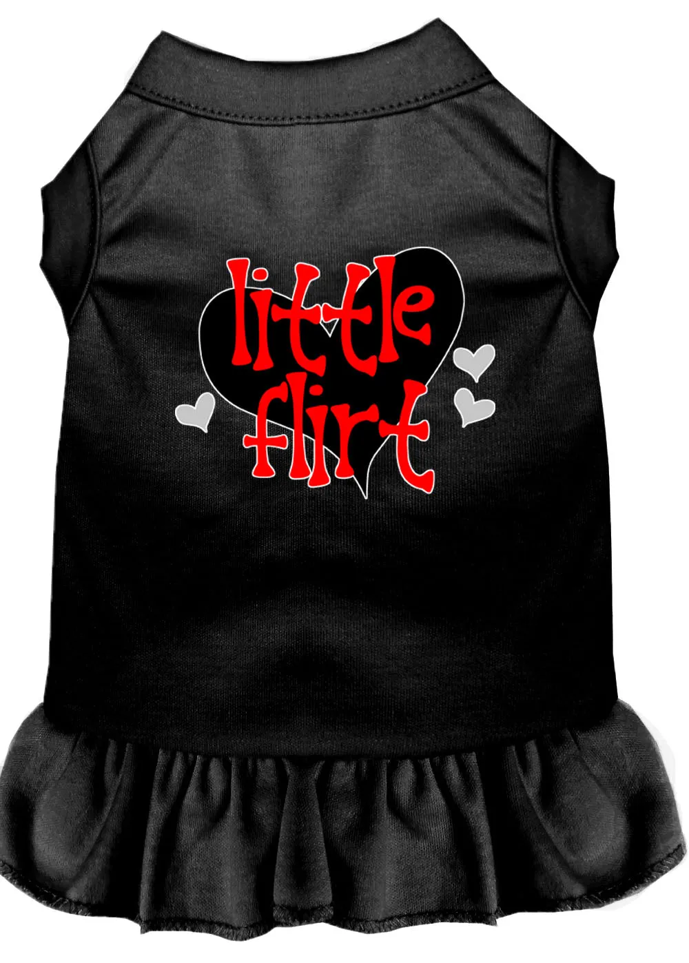 Little Flirt Screen Print Dog Dress Black Xl