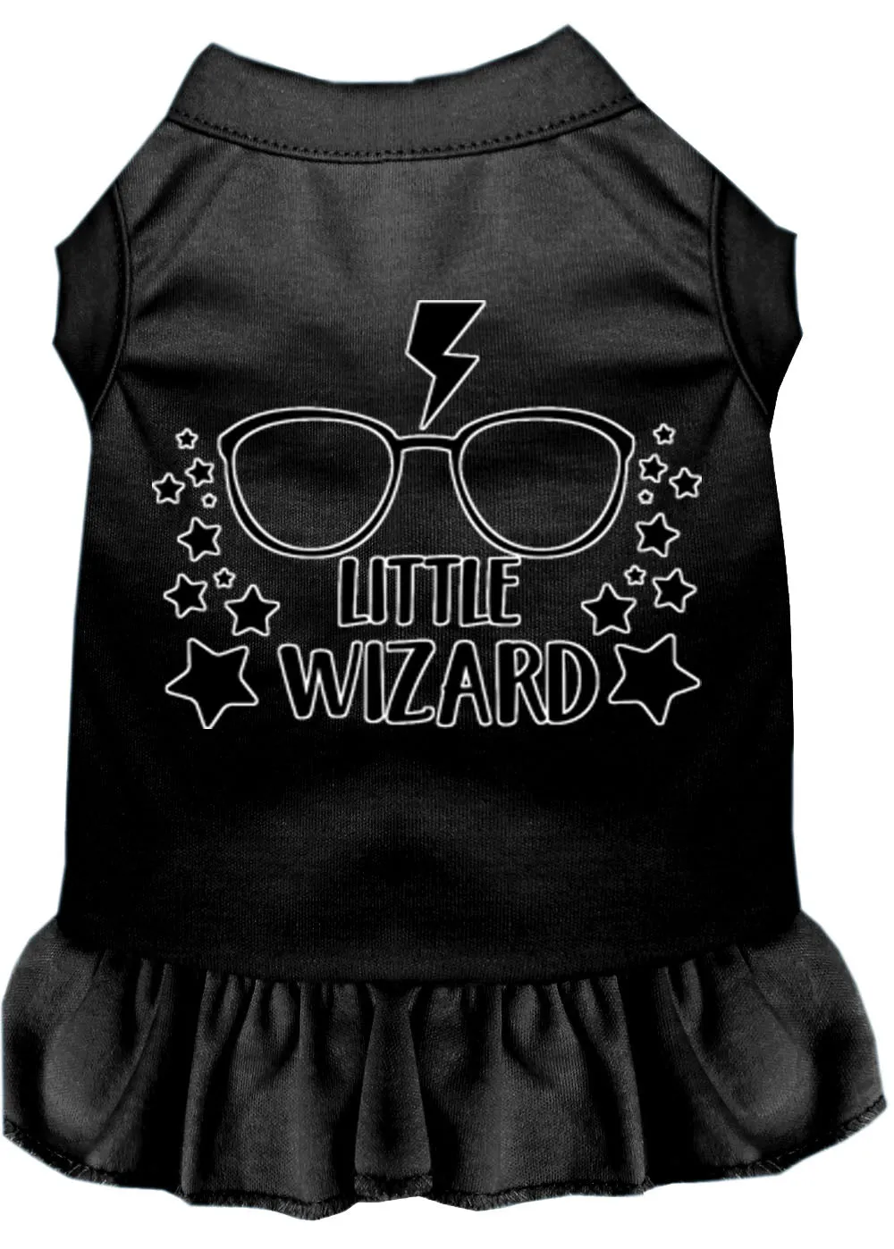 Little Wizard Screen Print Dog Dress Black Xs (8)