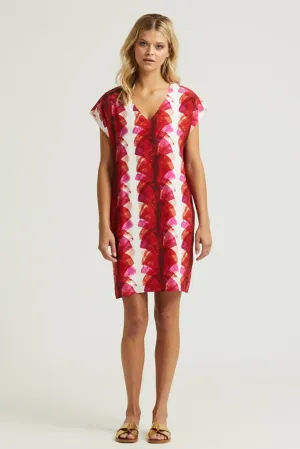 Marie Oliver Hot Red Fan Andi Dress