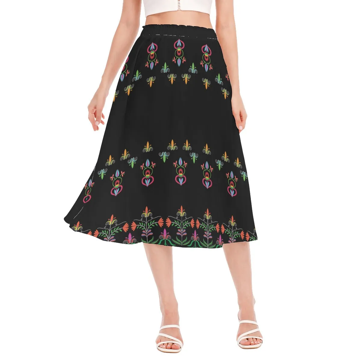 Metis Corn Mother Women's Long Section Chiffon Skirt