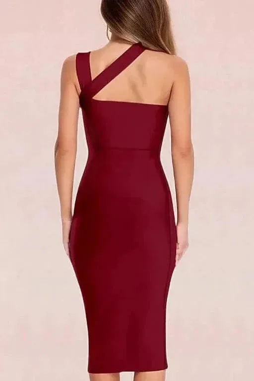 Molly Bandage Midi Dress - Red Wine