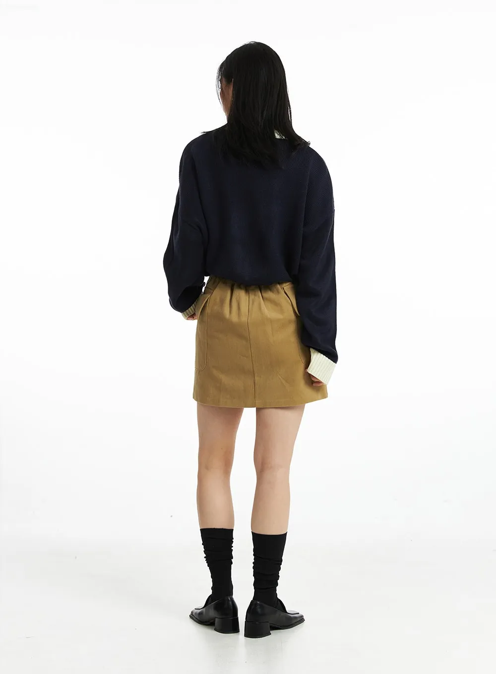 Pocketed A-Line Mini Skirt OO323