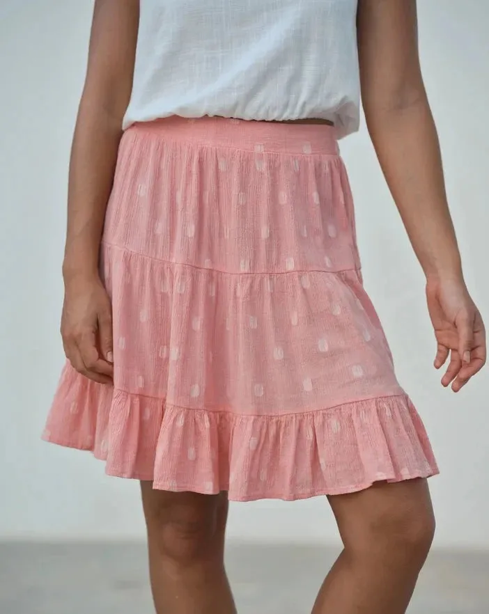 Polly Skirt in Pink Dot