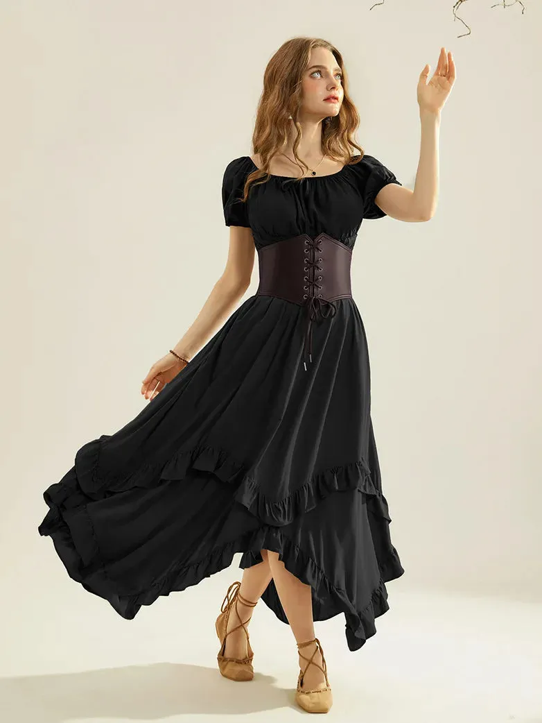 Renaissance Irregular Hem Swing A-Line Maxi Skirt