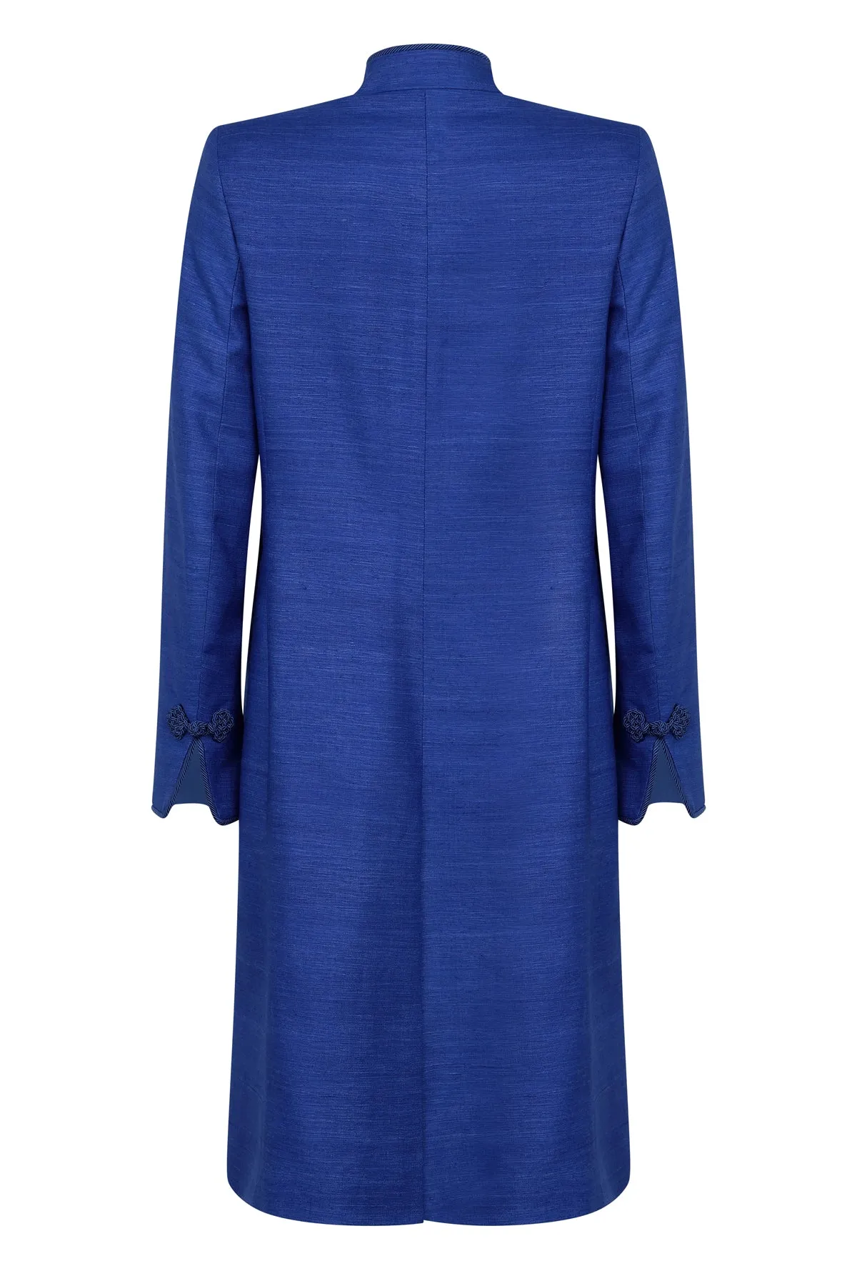 Sapphire Plain Raw Silk Dress Coat - Vicky