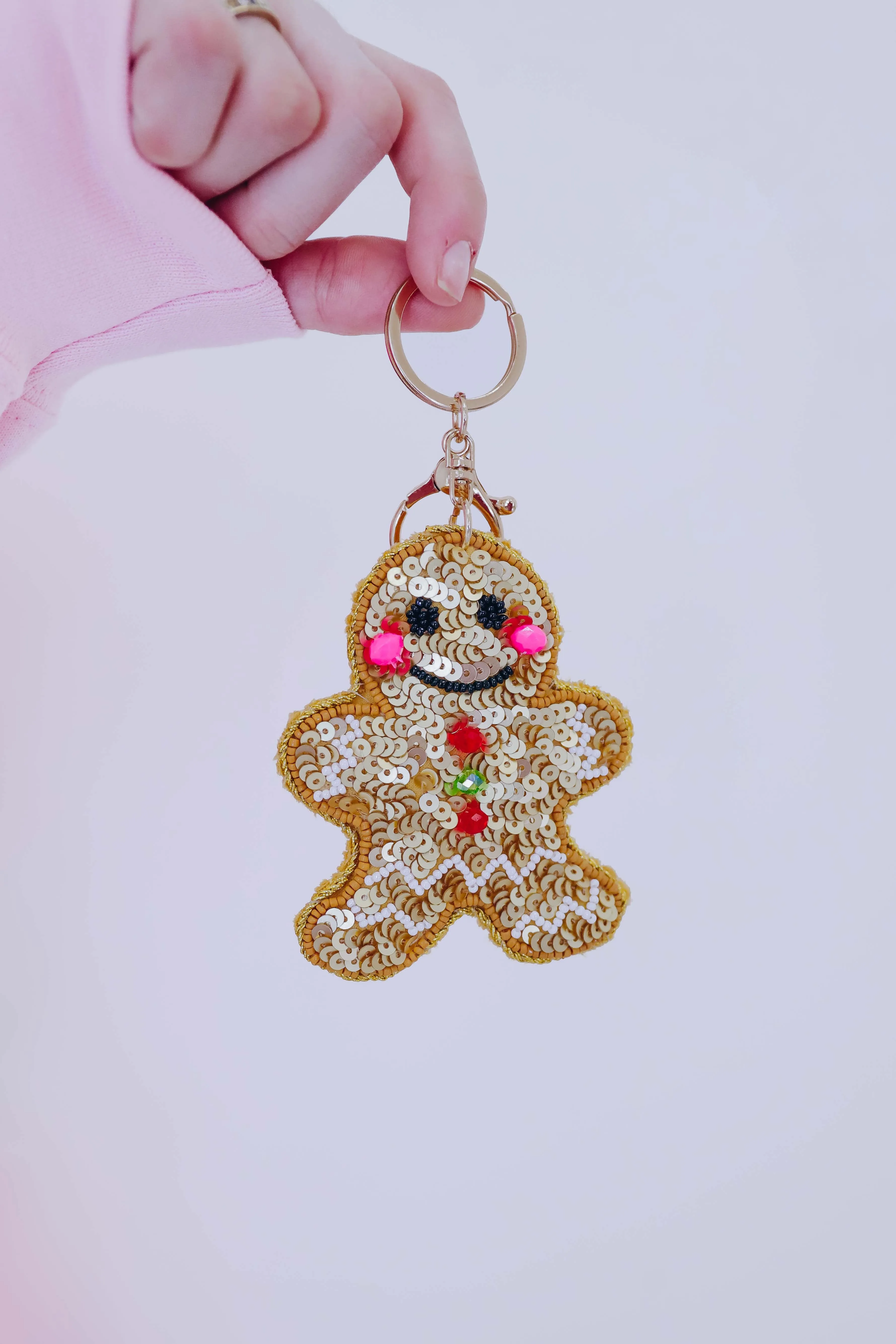 Sequin And Seed Bead Holiday Key Chain - 3 Styles