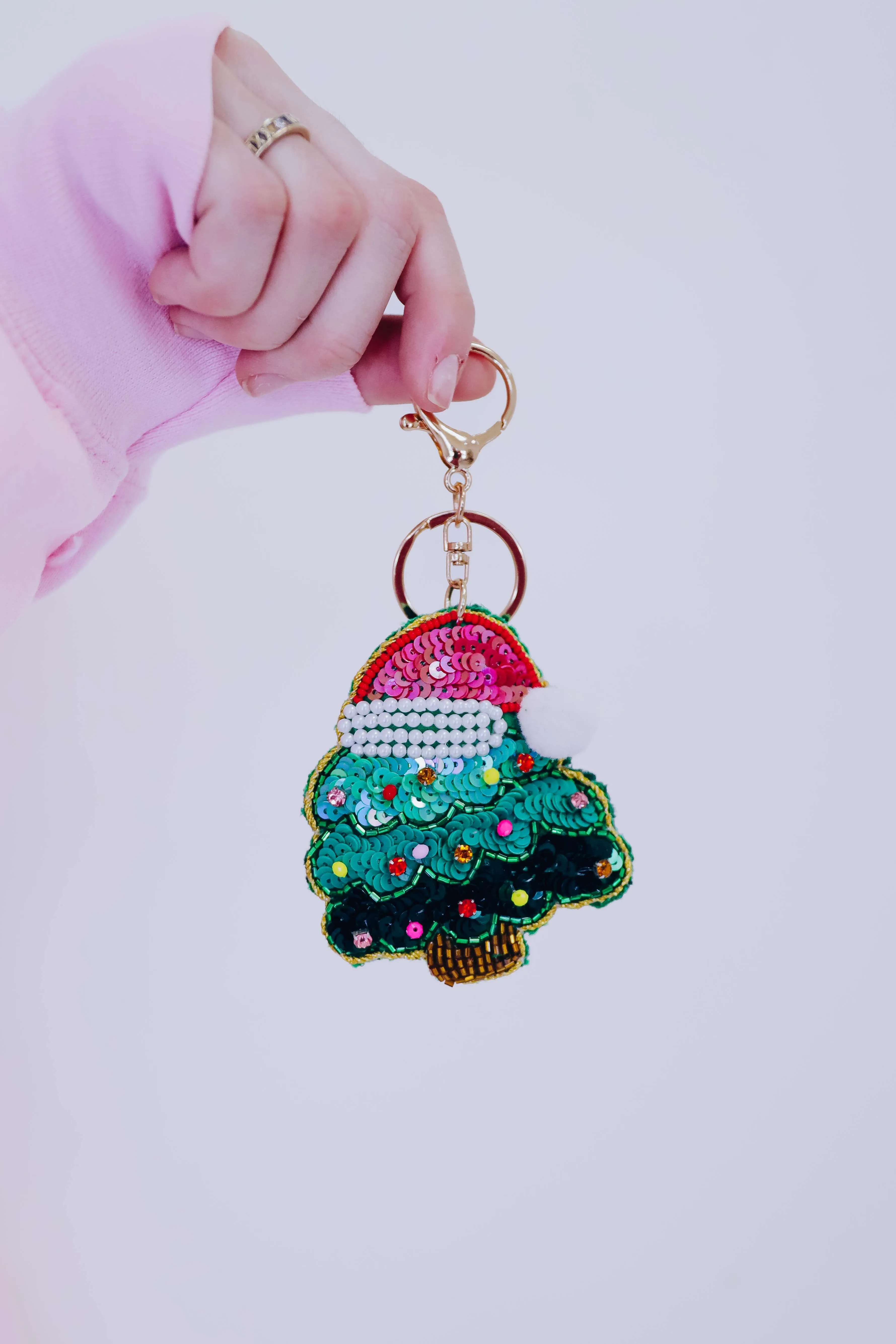 Sequin And Seed Bead Holiday Key Chain - 3 Styles