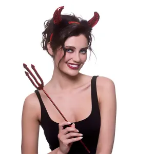 Sequin Devil Trident Red Sparkling Satan Fancy Dress Prop