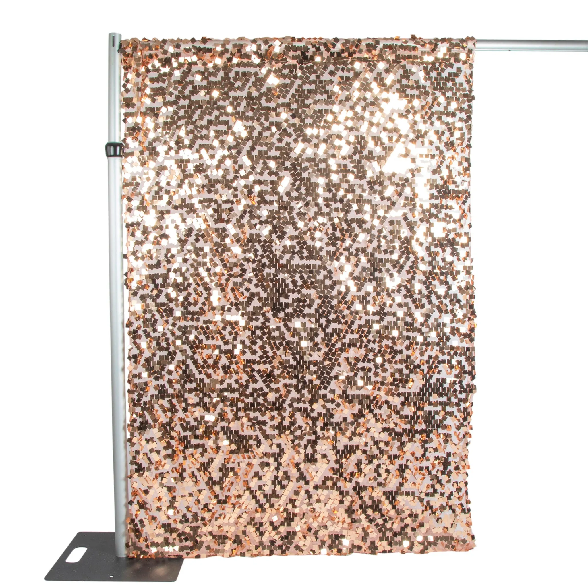 Square Payette Sequin 10ft H x 52" W Drape/Backdrop panel - Blush/Rose Gold