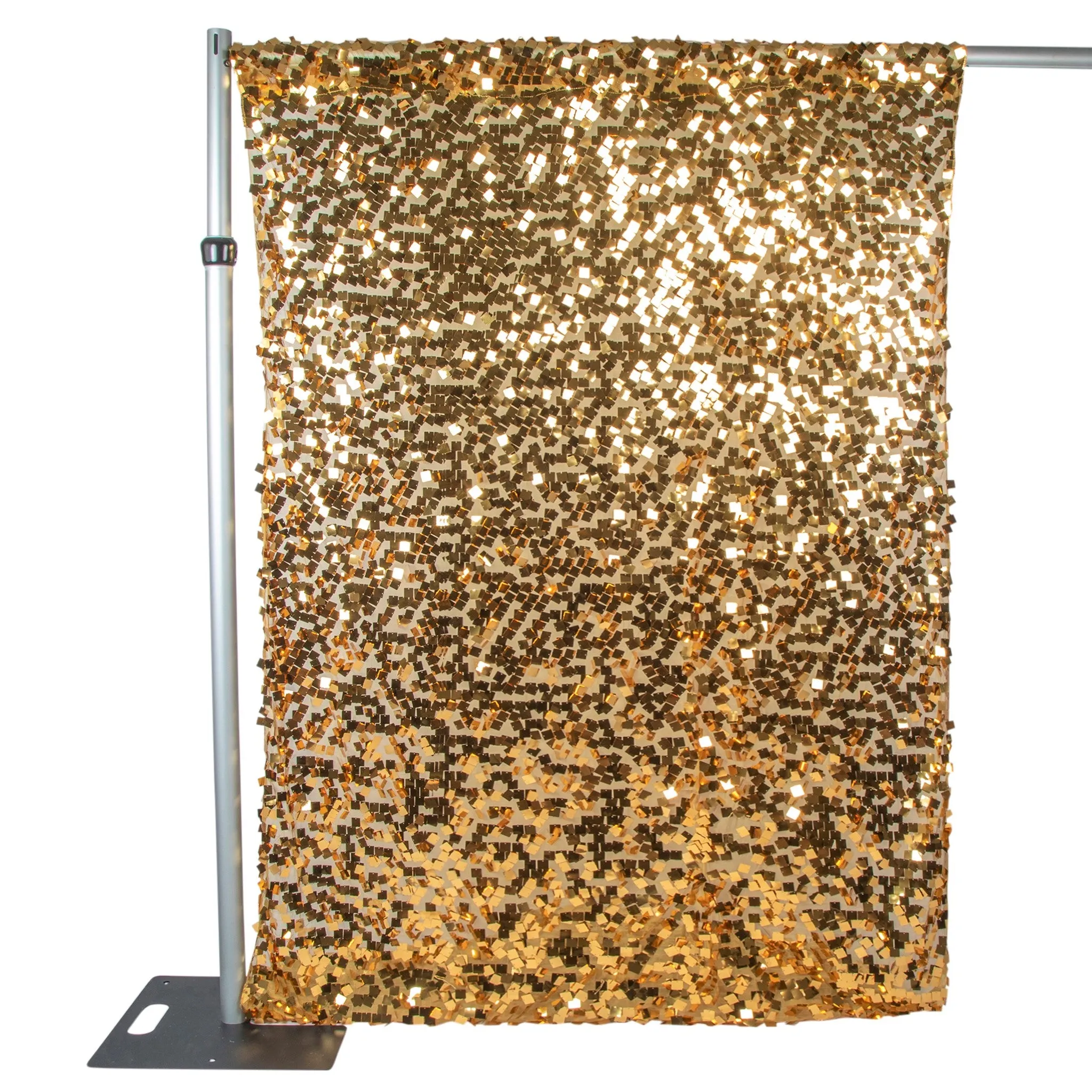 Square Payette Sequin 10ft H x 52" W Drape/Backdrop panel - Gold