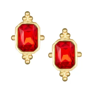 Susan Shaw Collins Studs - Ruby Red