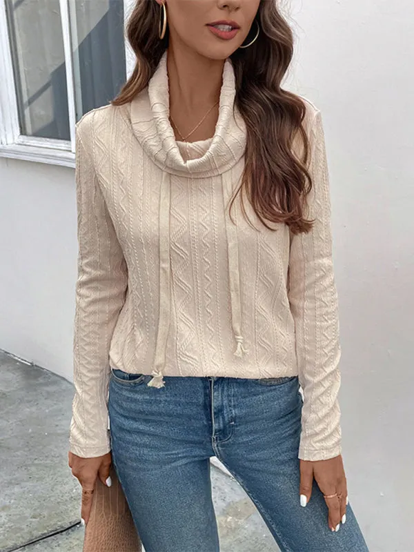 TEEK - Pile Collar Cracker Khaki Pullover Top