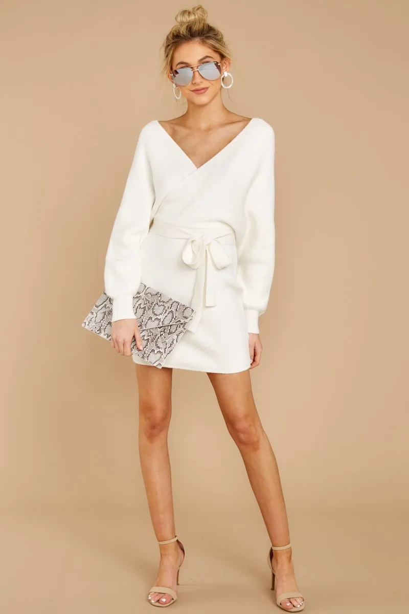 Think About It Ivory Sweater Dress