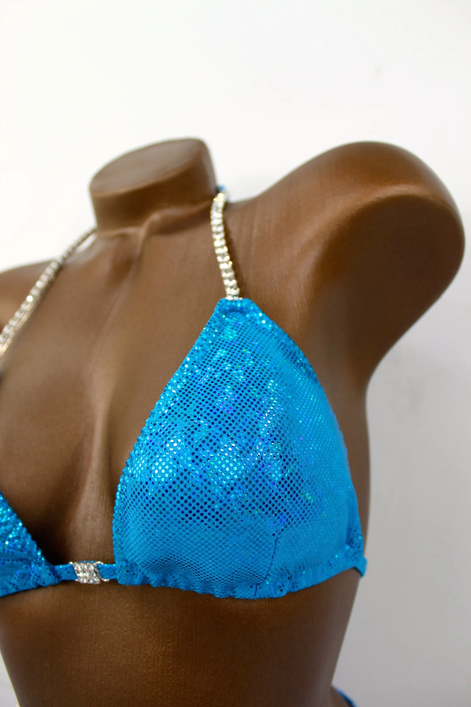 Turquoise Blue Hologram Bikini Suit