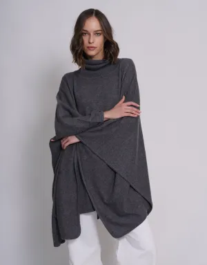 Turtleneck Poncho in Derby