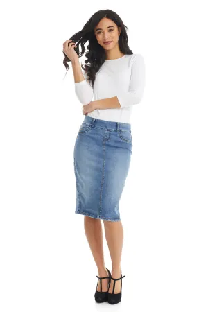 Vintage Blue Denim Jean Skirt for Regular and Plus Size Women 'Boston'