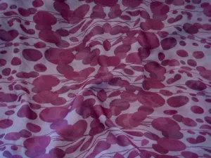 Violet Aubergine Silk Printed Chiffon