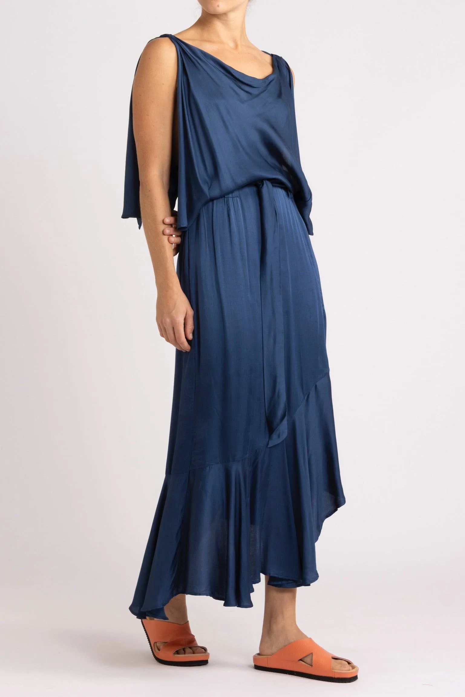 Yumi Silk-Viscose Asymmetrical Dress